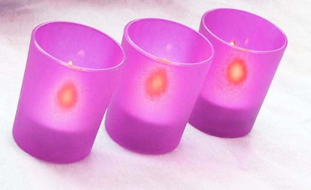 Pink Frosted Glass Tea Light Holder - Small - BULK Buy
